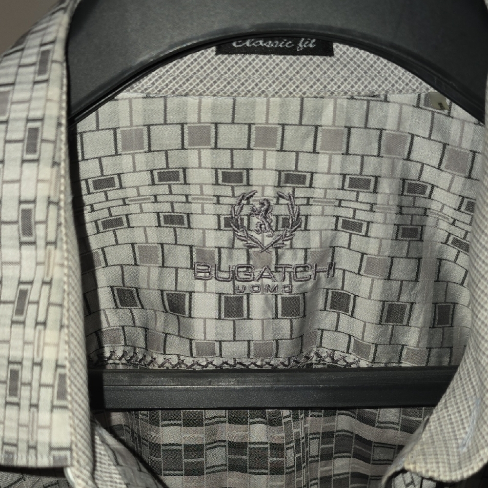 Bugatchi Gray Patterned Shirt